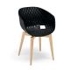 Chaise pieds hêtre naturel, coque noire UNI-KA 599 Et-al