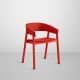 Chaise COVER rouge, assise tissu rouge Remix 643 Muuto