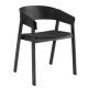 Chaise COVER noire, assise tissu noir Remix 183 Muuto