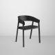 Chaise COVER noire, assise tissu noir Remix 183 Muuto