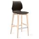 Chaise de bar pieds hêtre teinté érable, coque argile 386 UNI Et-al