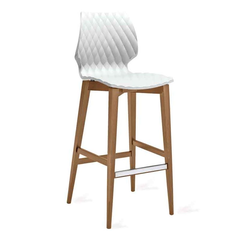 Chaise haute de bar blanc - Ligne design - Mobiliers restaurant design blanc