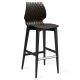 Chaise de bar pieds hêtre teinté noir, coque argile 386 UNI Et-al