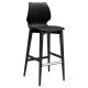 Chaise de bar pieds hêtre teinté noir, coque noir 386 UNI Et-al