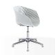 Chaise pivotante 597 DP pied aluminium brillant, coque blanche, UNI-KA Et-al