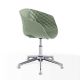 Chaise pivotante 597 DP pied aluminium brillant, coque pistache, UNI-KA Et-al