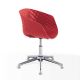 Chaise pivotante 597 DP pied aluminium brillant, coque rouge corail, UNI-KA Et-al