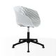 Chaise pivotante 597 DP pied aluminium vernis noir, coque blanche, UNI-KA Et-al