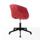 Chaise pivotante 597 DP pied aluminium vernis noir, coque rouge corail, UNI-KA Et-al