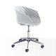 Chaise pivotante à roulettes 597 DR pied aluminium brillant, coque blanc, UNI-KA Et-al