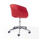 Chaise pivotante à roulettes 597 DR pied aluminium brillant, coque rouge corail, UNI-KA Et-al