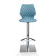 Chaise de bar pivotante coque bleu h. assise 76 cm  poudré UNI 380 Et-al