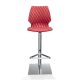 Chaise de bar pivotante coque rouge corail h. assise 76 cm UNI 380 Et-al