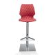 Chaise de bar pivotante coque rouge corail h. assise 76 cm UNI 380 Et-al