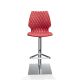 Chaise de bar pivotante coque rouge corail h. assise 65 cm UNI 380 Et-al
