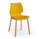 Chaise bois pieds ronds hêtre naturel UNI 577 Et-al, coloris jaune