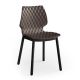 Chaise bois pieds ronds hêtre teinté noir UNI 577 Et-al, coloris argile