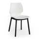 Chaise bois pieds ronds hêtre teinté noir UNI 577 Et-al, coloris blanc