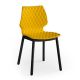 Chaise bois pieds ronds hêtre teinté noir UNI 577 Et-al, coloris jaune