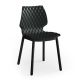 Chaise bois pieds ronds hêtre teinté noir UNI 577 Et-al, coloris noir