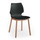 Chaise bois pieds ronds hêtre teinté chêne UNI 577 Et-al, coloris noir