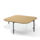 Table basse carrée 100 x 100 EXO Kendo, plateau chêne naturel et tablette blanc