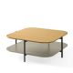 Table basse carrée 100 x 100 EXO Kendo, plateau chêne naturel et tablette sable