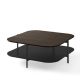 Table basse carrée 100 x 100 EXO Kendo, plateau chêne toasté et tablette ardoise