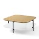 Table basse carrée 120 x 120 cm EXO Kendo, plateau chêne naturel et tablette blanc