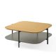 Table basse carrée 120 x 120 cm EXO Kendo, plateau chêne naturel et tablette pierre
