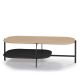 Table basse rectangulaire 120 x 60 cm EXO Kendo, plateau chêne clair et tablette ardoise