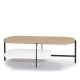 Table basse rectangulaire 120 x 60 cm EXO Kendo, plateau chêne clair et tablette blanc