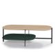 Table basse rectangulaire 120 x 60 cm EXO Kendo, plateau chêne clair et tablette forêt