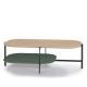 Table basse rectangulaire 120 x 60 cm EXO Kendo, plateau chêne clair et tablette olive