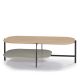 Table basse rectangulaire 120 x 60 cm EXO Kendo, plateau chêne clair et tablette pierre