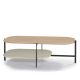 Table basse rectangulaire 120 x 60 cm EXO Kendo, plateau chêne clair et tablette sable