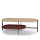 Table basse rectangulaire 120 x 60 cm EXO Kendo, plateau chêne clair et tablette tuile