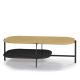 Table basse rectangulaire 120 x 60 cm EXO Kendo, plateau chêne naturel et tablette ardoise