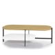Table basse rectangulaire 120 x 60 cm EXO Kendo, plateau chêne naturel et tablette blanc
