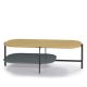 Table basse rectangulaire 120 x 60 cm EXO Kendo, plateau chêne naturel et tablette brouillard