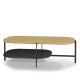 Table basse rectangulaire 120 x 60 cm EXO Kendo, plateau chêne naturel et tablette graphite