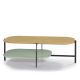 Table basse rectangulaire 120 x 60 cm EXO Kendo, plateau chêne naturel et tablette menthe
