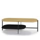 Table basse rectangulaire 120 x 60 cm EXO Kendo, plateau chêne naturel et tablette noir