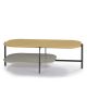 Table basse rectangulaire 120 x 60 cm EXO Kendo, plateau chêne naturel et tablette pierre