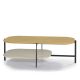 Table basse rectangulaire 120 x 60 cm EXO Kendo, plateau chêne naturel et tablette sable
