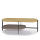 Table basse rectangulaire 120 x 60 cm EXO Kendo, plateau chêne naturel et tablette taupe