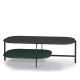 Table basse rectangulaire 120 x 60 cm EXO Kendo, plateau chêne teinté wengé et tablette forêt