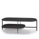 Table basse rectangulaire 120 x 60 cm EXO Kendo, plateau chêne teinté wengé et tablette graphite