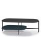 Table basse rectangulaire 120 x 60 cm EXO Kendo, plateau chêne teinté wengé et tablette océan