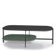 Table basse rectangulaire 120 x 60 cm EXO Kendo, plateau chêne teinté wengé et tablette olive